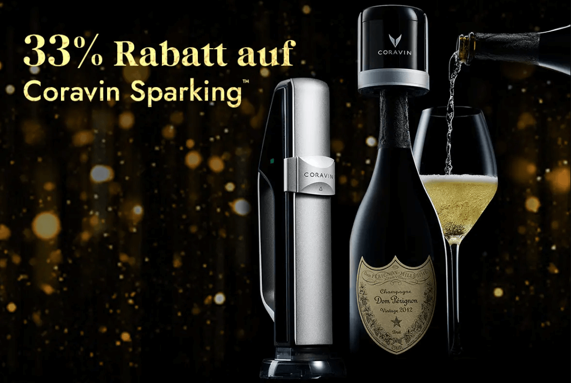 Banner für das 33 % Angebot auf Coravin Sparkling