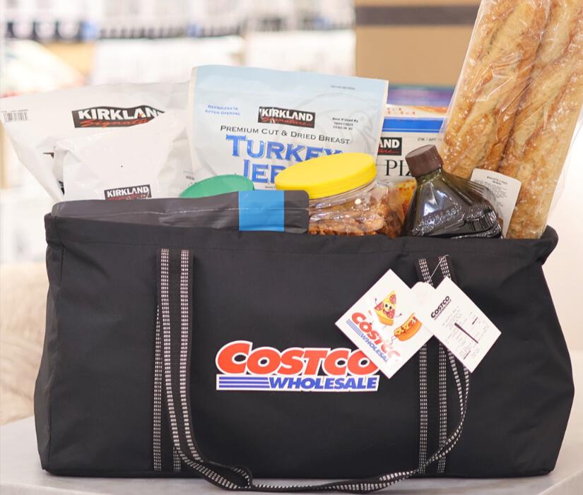 Costco tote with groceries