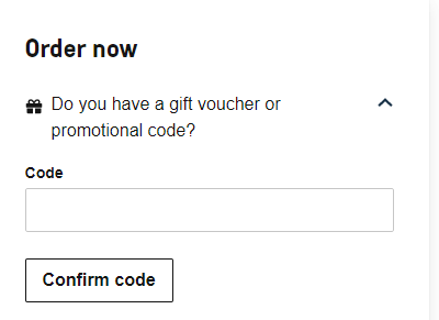 Cotswold Outdoor discount code box on the checkout page
