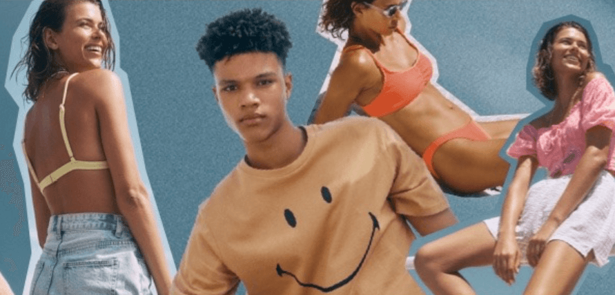Cotton On savings page image - Assembled images of a man and 3 women wearing branded clothing