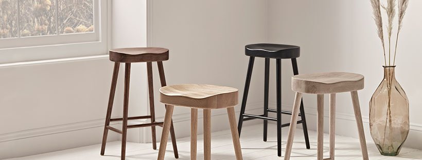 Cox and Cox banner - stools and vase