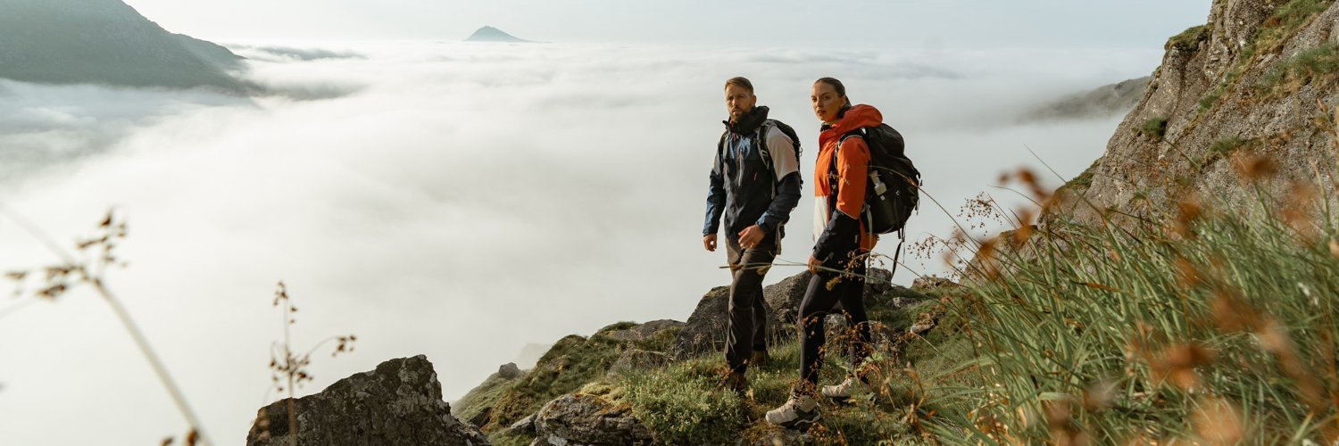 Craghoppers banner - man and woman in outdoor clothing on mountain