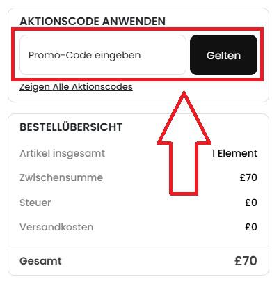 Screenshot von deiner Warenkorb-Ansicht, um einen Creation Watches Coupon einzulösen