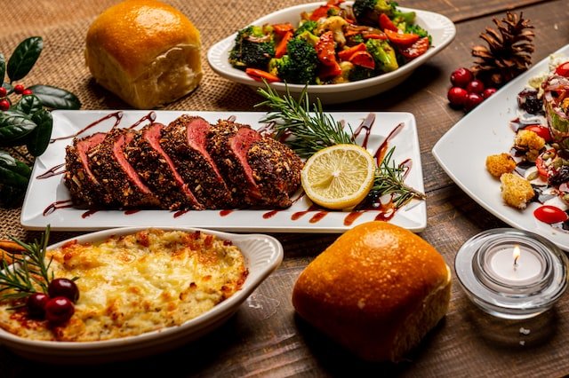 Christmas dinner and food