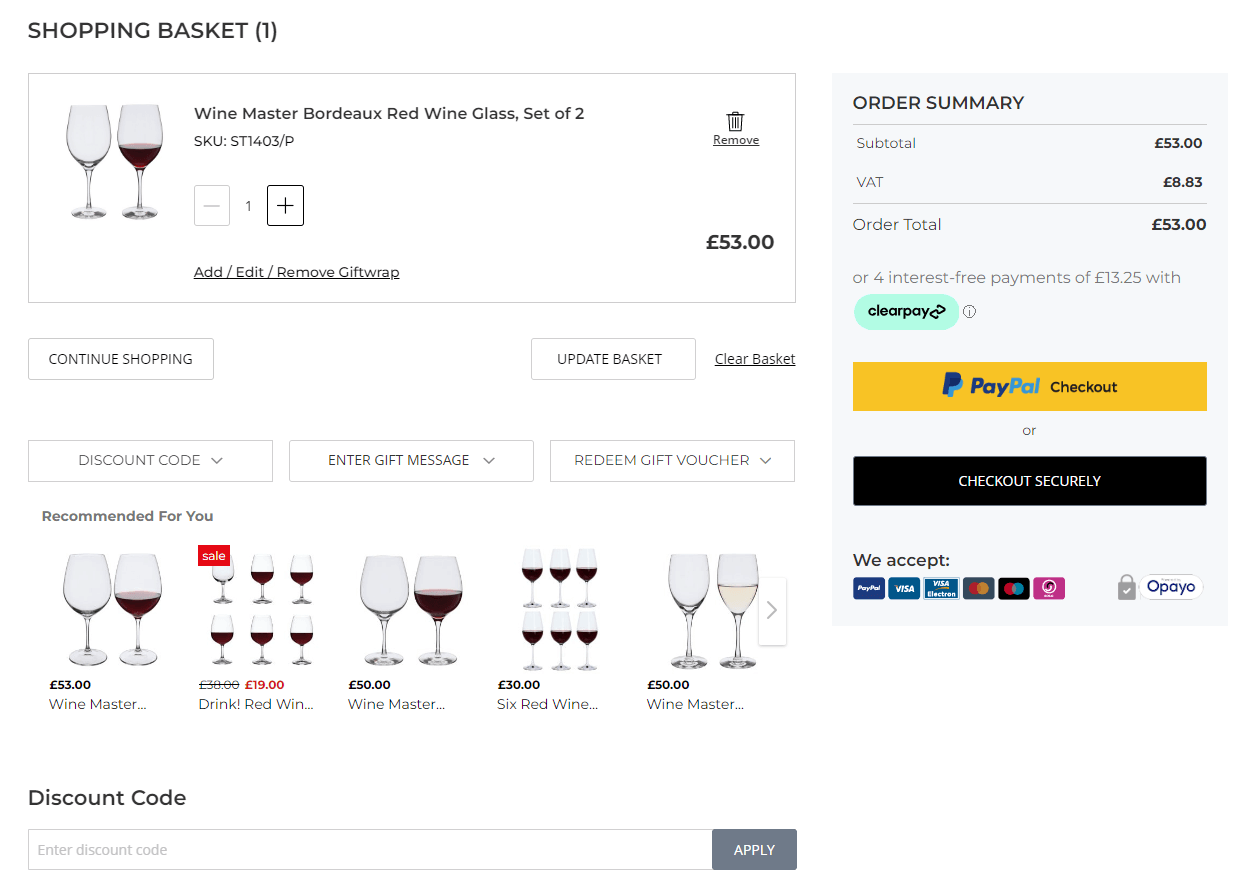 Dartington Crystal voucher code redemption area