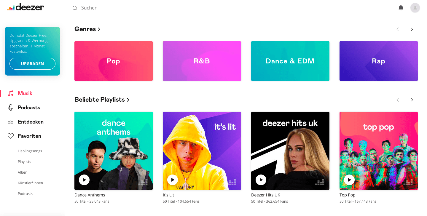 Deezer Musikstreaming Angebote