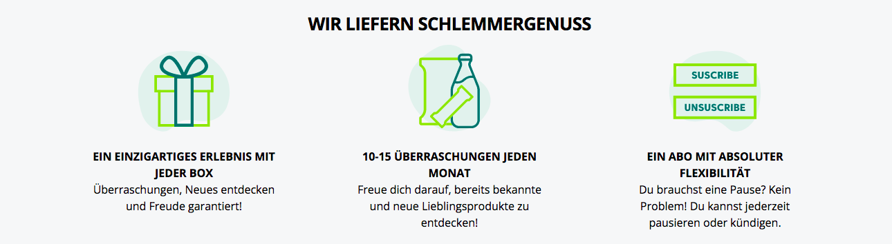 Erlebe jeden Monat tolle Überraschungen und Genuss mit deiner Degusta Box