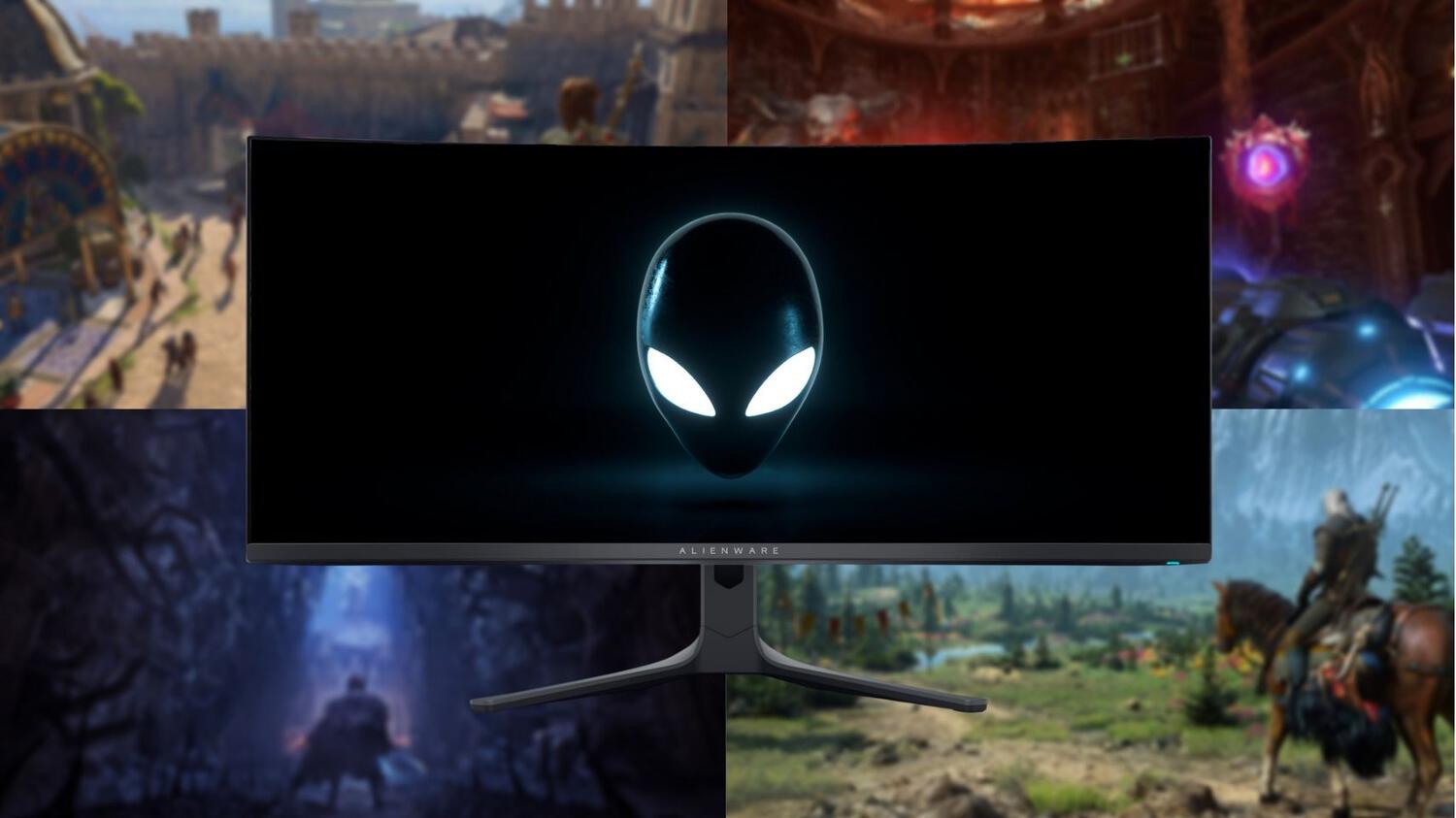 montage photo Dell Alienware autour d&apos;un écran de PC de gaming