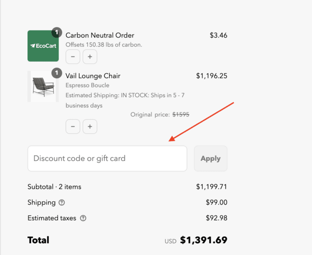 Denver Modern discount code box
