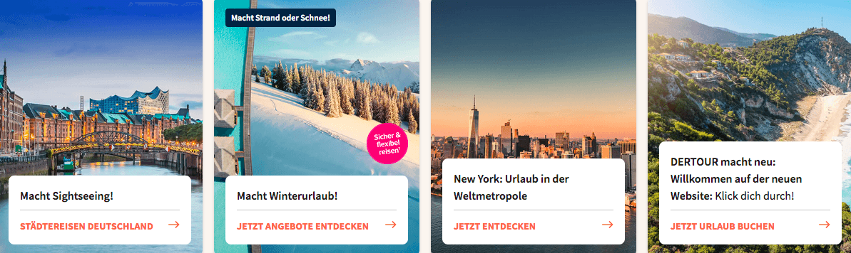 Verschiedene Reiseziele bei DERTOUR besonders günstig buchen