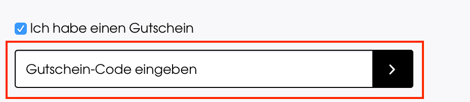 Designermode.com Eingabefeld für den Gutschein im Warenkorb