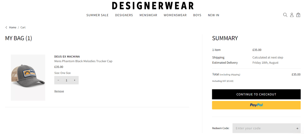 Designerwear code application box