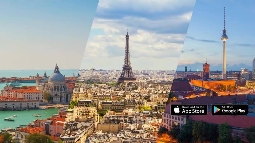 Retrouvez toutes les destinations sur l&apos;application Omio