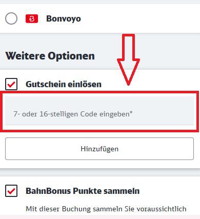 Screenshot von der Bestellübersicht, um einen Deutschlandticket Gutschein einzugeben