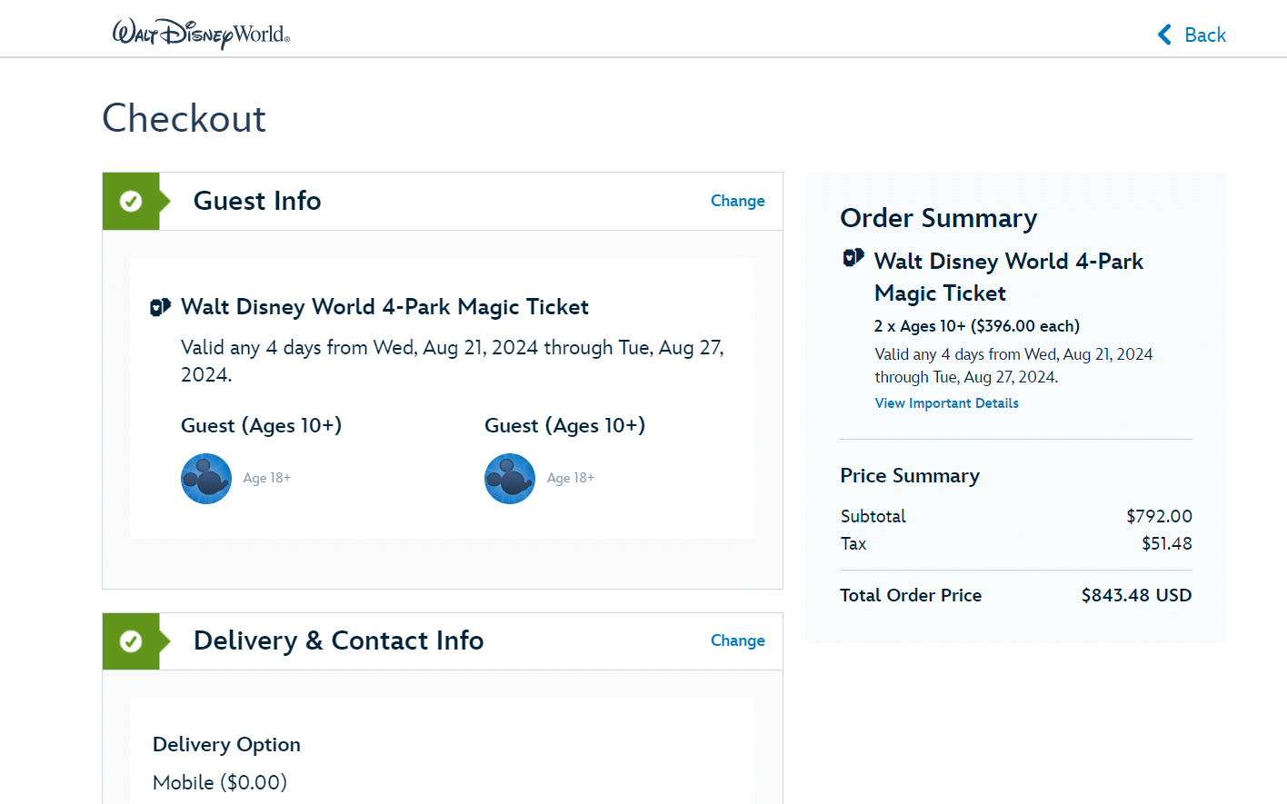 Disney World Payment Box