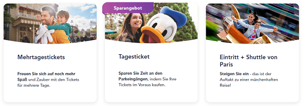 Angebote für günstige Eintrittskarten ins Disneyland Paris