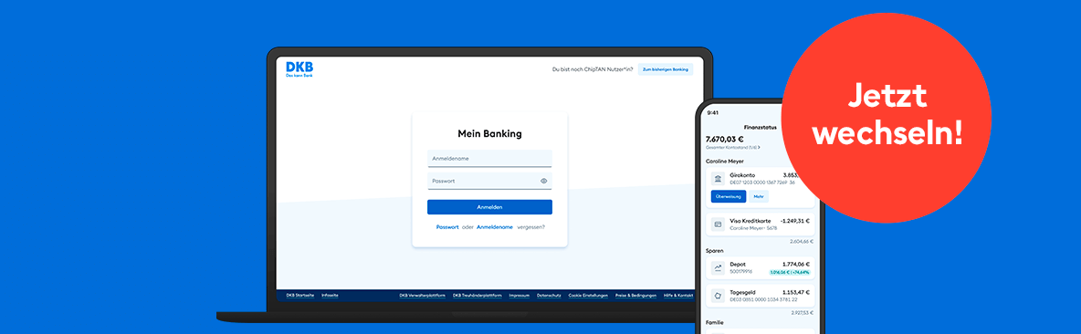 Einfaches Online-Banking am Laptop oder per App bei DKB