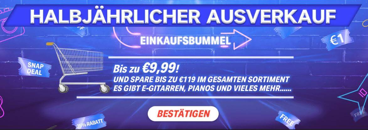 Banner für den halbjährlichen Donner-Sale