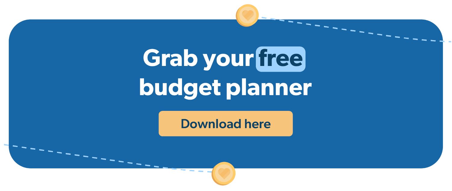 Button linked to downloadable editable PDF version of Savoo's money-saving monthly budget planner