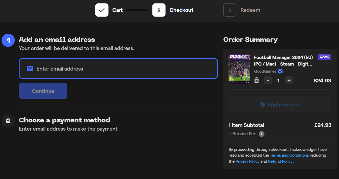 Driffle discount code area during checkout