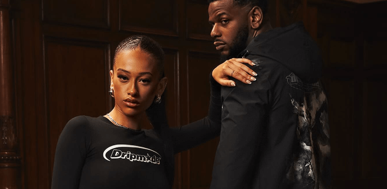 Dripmade offers page image featuring a man and woman in black branded clothing