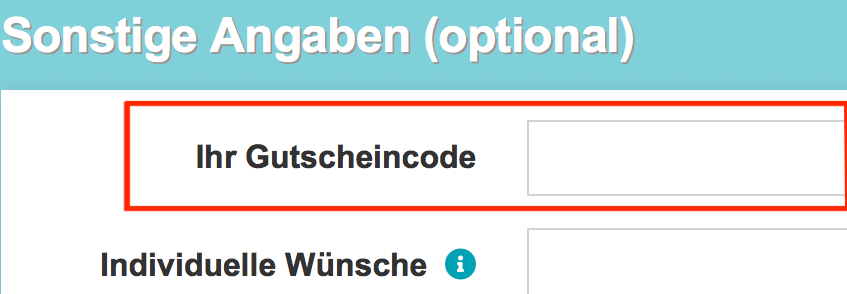 Warenkorb des e-hoi Online-Shops mit Eingabefeld für das Angebot