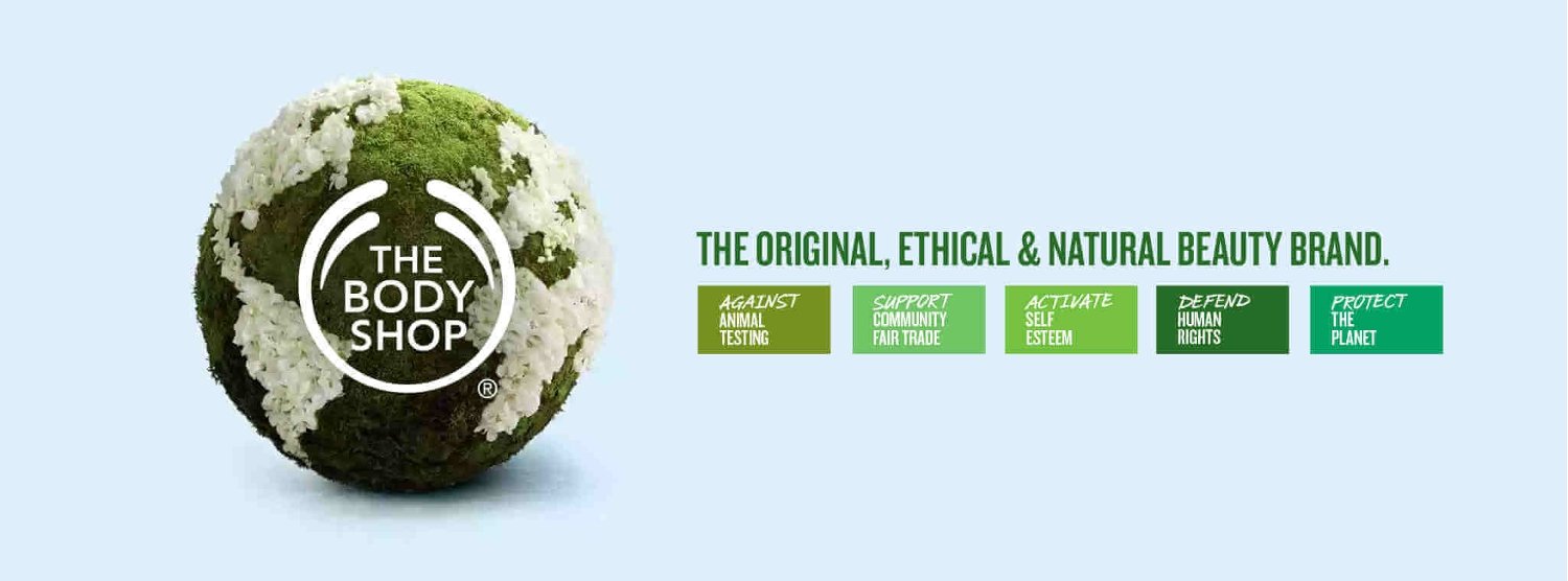 The Body Shop ethical standards banner