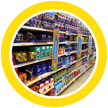 Easter eggs aisle in supermarket image