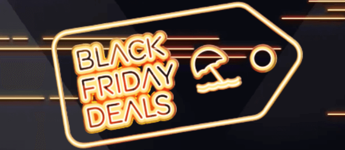 easyJet holidays black friday deals banner showing a neon sign advertising the event