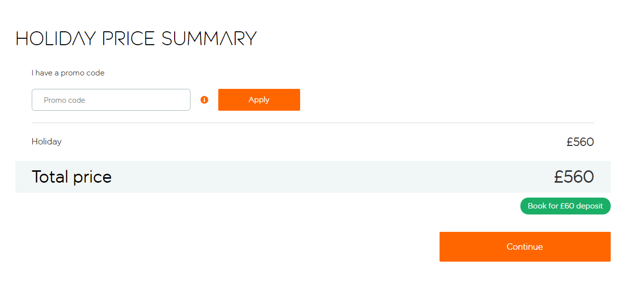 easyJet holidays discount code redemption box on the checkout page