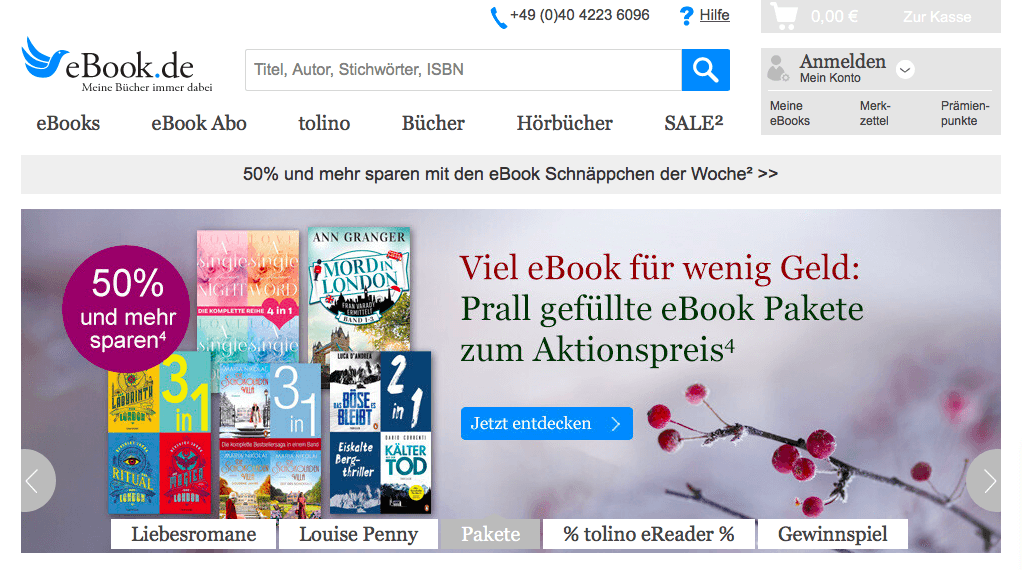 eBoook.de Online-Shop mit vielen tollen Angeboten