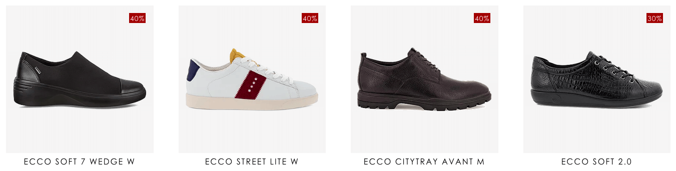 Ecco-Sale mit Sneakern im Online-Shop die 30 und 40 % reduziert sind