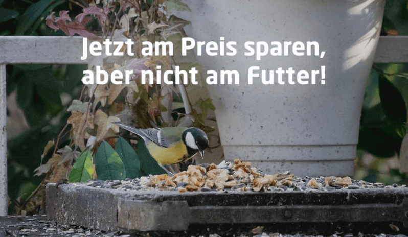 Banner für Eggersmann-Tierfutter mit Slogan "Jetzt am Preis sparen, aber nicht am Futter"