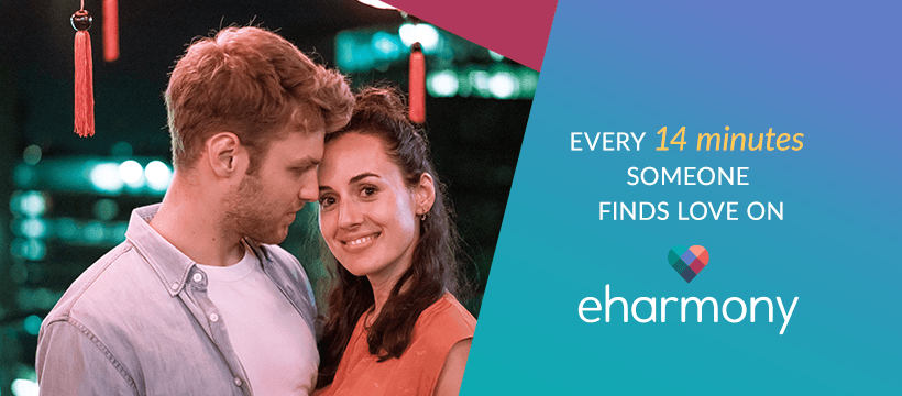 eHarmony banner - find love every 14 mins image