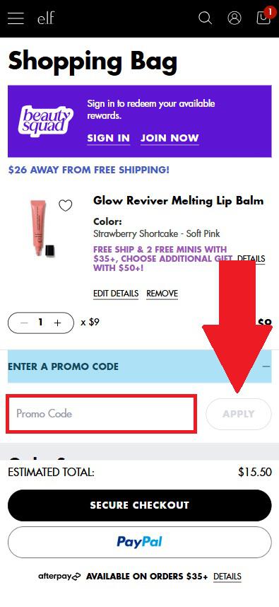e.l.f. Cosmetics coupon box