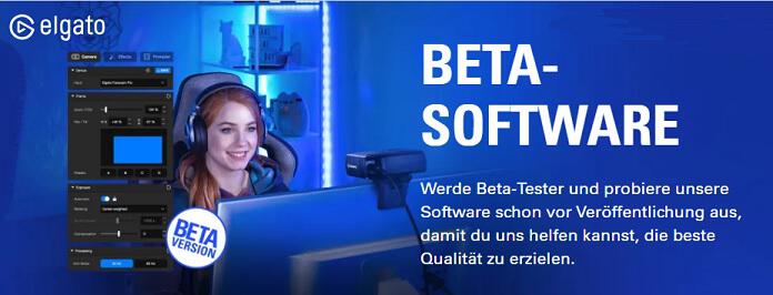 Frau als Elgato Beta Software Testerin