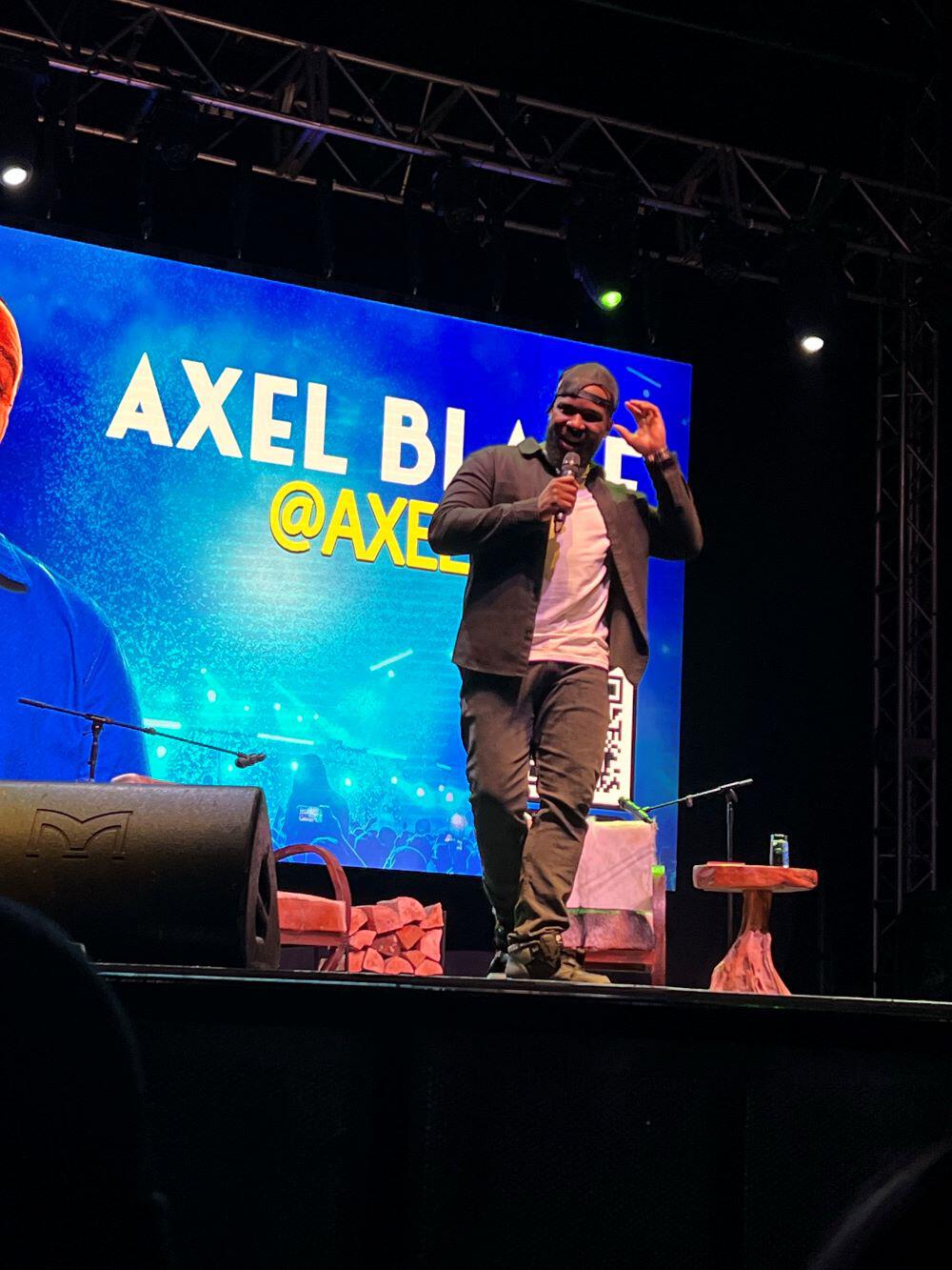 Savoo entertainment expert Emily at comedian Axel Blake gig