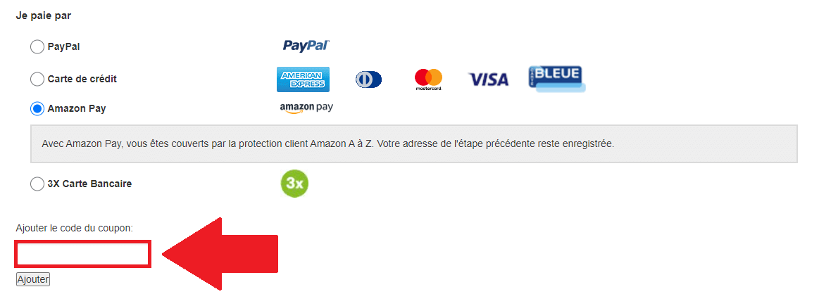 Emplacement de code promo 123pneus.fr