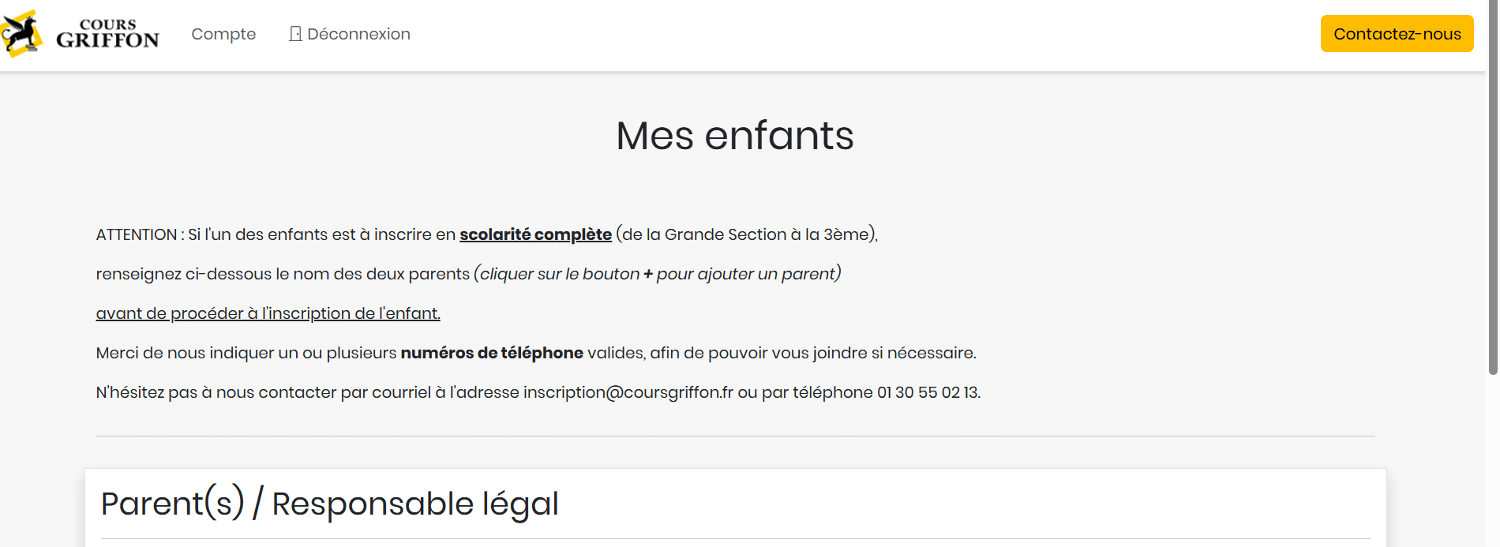 emplacement pour code promo cours griffon