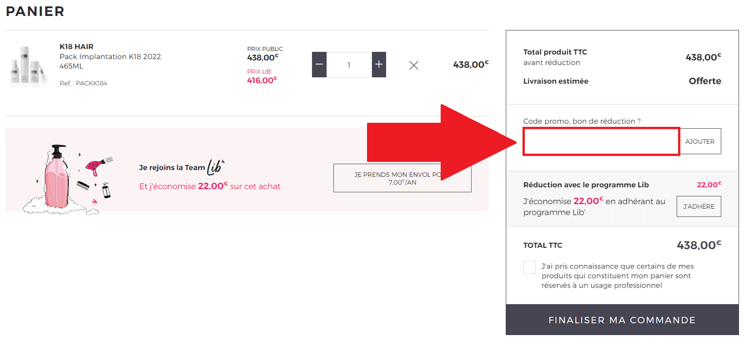 Encadré pour code promo Bleu Libellule