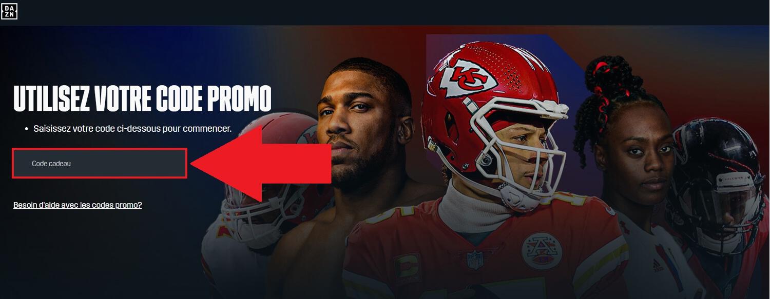 Encadré pour code promo DAZN