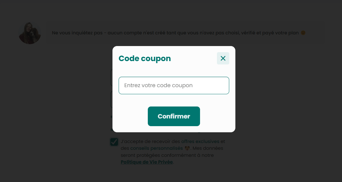 Insersion du coupon Dog Chef