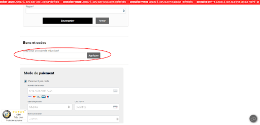 Encadré pour code promo ESD