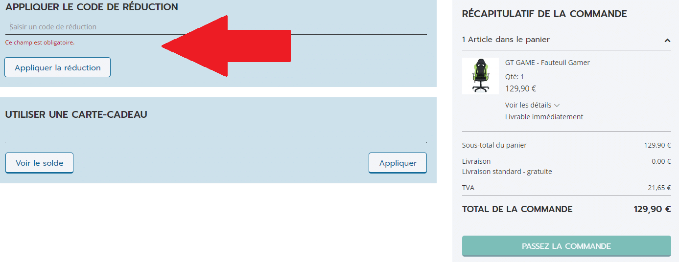 Encadré pour code promo HJH Office