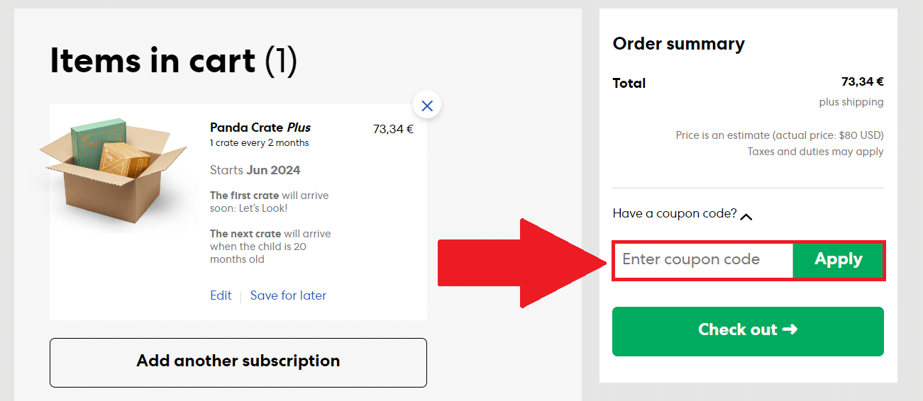 Encadré pour codes promo KiwiCo