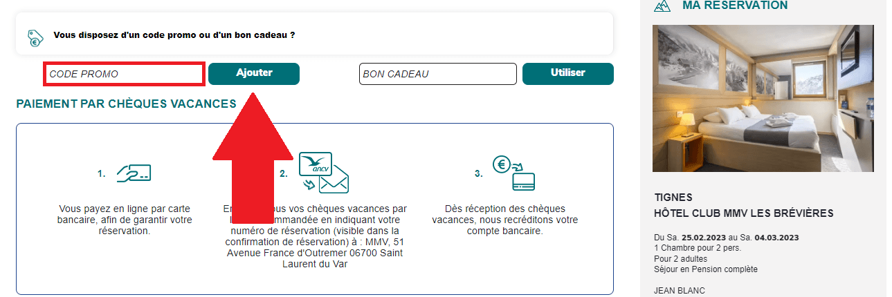 Encadré pour code promo MMV