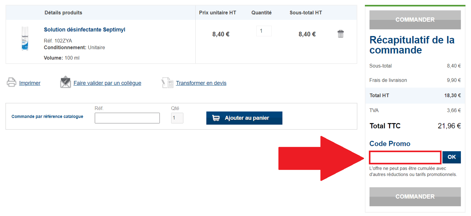Encadré pour code promo Securimed