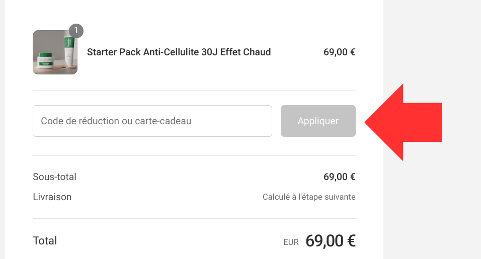 Encadré pour code promo Somatoline Cosmetic