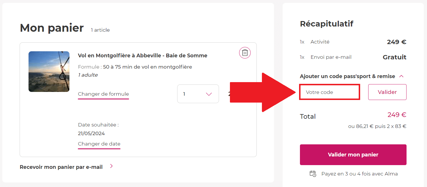 Encadré pour code promo Sport Découverte