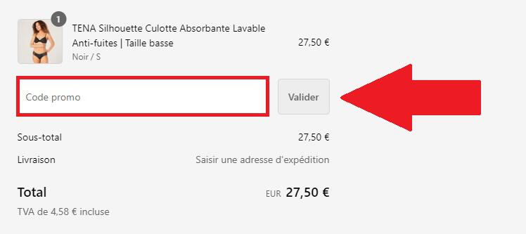 Encadré code promo Tena